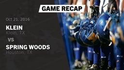 Recap: Klein  vs. Spring Woods  2016