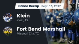Recap: Klein  vs. Fort Bend Marshall  2017