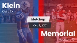 Matchup: Klein  vs. Memorial  2017