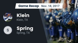 Recap: Klein  vs. Spring  2017