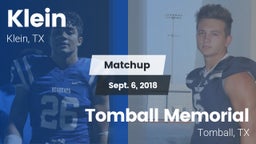 Matchup: Klein  vs. Tomball Memorial 2018