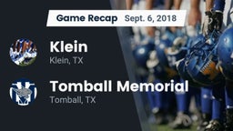 Recap: Klein  vs. Tomball Memorial 2018