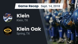Recap: Klein  vs. Klein Oak  2018