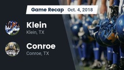 Recap: Klein  vs. Conroe  2018