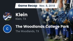 Recap: Klein  vs. The Woodlands College Park  2018