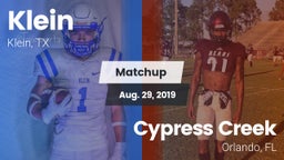 Matchup: Klein  vs. Cypress Creek  2019