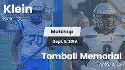 Matchup: Klein  vs. Tomball Memorial 2019