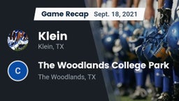 Recap: Klein  vs. The Woodlands College Park  2021