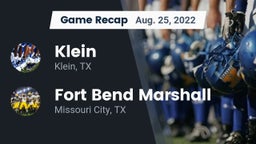 Recap: Klein  vs. Fort Bend Marshall  2022