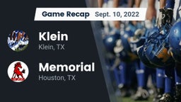 Recap: Klein  vs. Memorial  2022