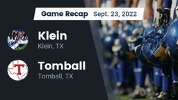 Recap: Klein  vs. Tomball  2022