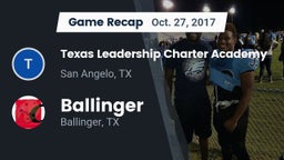 Recap: Texas Leadership Charter Academy  vs. Ballinger  2017