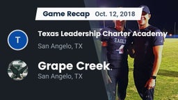 Recap: Texas Leadership Charter Academy  vs. Grape Creek  2018
