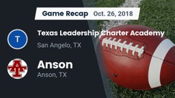 Recap: Texas Leadership Charter Academy  vs. Anson  2018