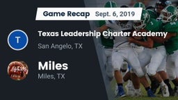 Recap: Texas Leadership Charter Academy  vs. Miles  2019