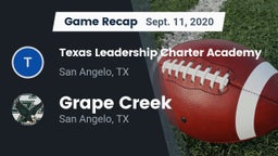 Recap: Texas Leadership Charter Academy  vs. Grape Creek  2020