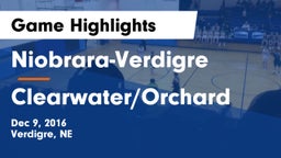 Niobrara-Verdigre  vs Clearwater/Orchard  Game Highlights - Dec 9, 2016