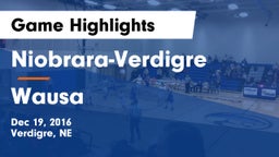 Niobrara-Verdigre  vs Wausa  Game Highlights - Dec 19, 2016