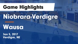 Niobrara-Verdigre  vs Wausa  Game Highlights - Jan 5, 2017
