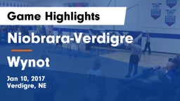 Niobrara-Verdigre  vs Wynot  Game Highlights - Jan 10, 2017