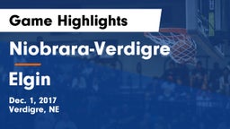 Niobrara-Verdigre  vs Elgin  Game Highlights - Dec. 1, 2017
