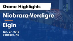 Niobrara-Verdigre  vs Elgin  Game Highlights - Jan. 27, 2018