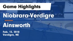 Niobrara-Verdigre  vs Ainsworth  Game Highlights - Feb. 13, 2018
