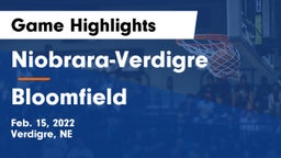 Niobrara-Verdigre  vs Bloomfield  Game Highlights - Feb. 15, 2022