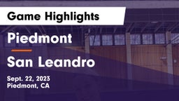 Piedmont  vs San Leandro  Game Highlights - Sept. 22, 2023