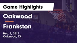 Oakwood  vs Frankston  Game Highlights - Dec. 5, 2017