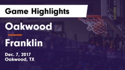 Oakwood  vs Franklin  Game Highlights - Dec. 7, 2017