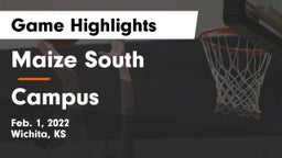 Maize South  vs Campus  Game Highlights - Feb. 1, 2022