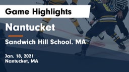 Nantucket  vs Sandwich Hill School.            MA Game Highlights - Jan. 18, 2021