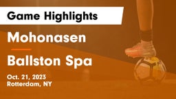 Mohonasen  vs Ballston Spa  Game Highlights - Oct. 21, 2023