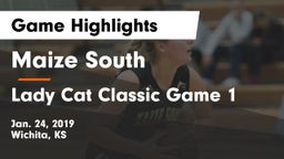 Maize South  vs Lady Cat Classic Game 1 Game Highlights - Jan. 24, 2019