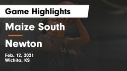 Maize South  vs Newton  Game Highlights - Feb. 12, 2021