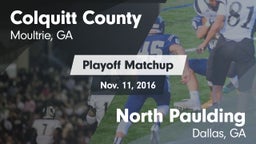 Matchup: Colquitt County vs. North Paulding  2016