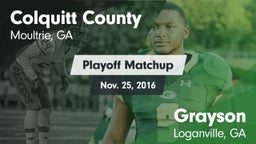 Matchup: Colquitt County vs. Grayson  2016