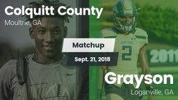 Matchup: Colquitt County vs. Grayson  2018