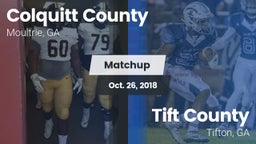 Matchup: Colquitt County vs. Tift County  2018