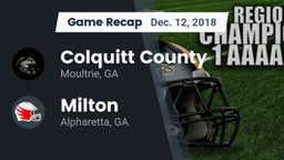 Recap: Colquitt County  vs. Milton  2018