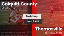 Matchup: Colquitt County vs. Thomasville  2019