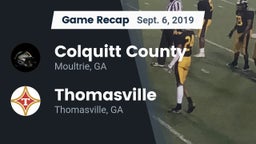 Recap: Colquitt County  vs. Thomasville  2019