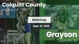 Matchup: Colquitt County vs. Grayson  2019