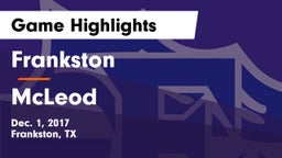 Frankston  vs McLeod Game Highlights - Dec. 1, 2017