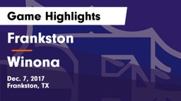 Frankston  vs Winona Game Highlights - Dec. 7, 2017