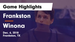 Frankston  vs Winona  Game Highlights - Dec. 6, 2018