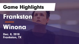 Frankston  vs Winona  Game Highlights - Dec. 8, 2018