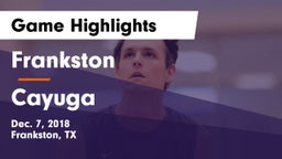 Frankston  vs Cayuga  Game Highlights - Dec. 7, 2018