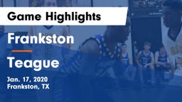 Frankston  vs Teague  Game Highlights - Jan. 17, 2020